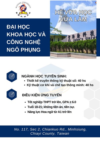 TUYỂN SINH - Đại Học Khoa Học và Công Nghệ Ngô Phụng - Hệ vừa học vừa làm